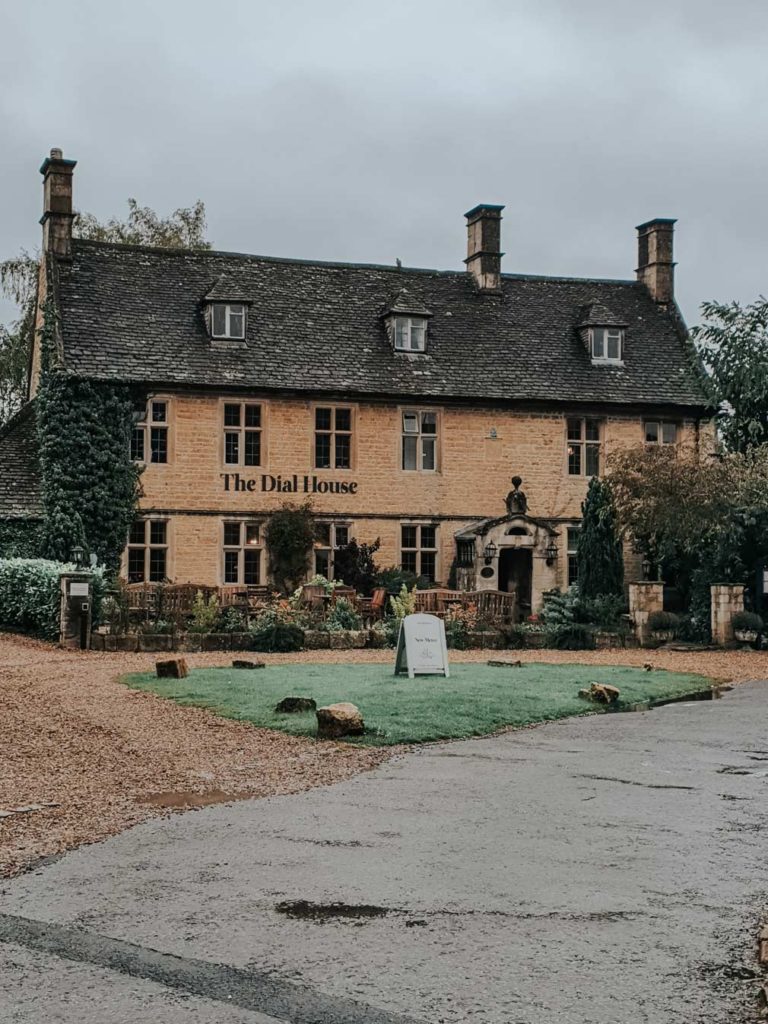 The exterior of The Dial House on a rainy day.