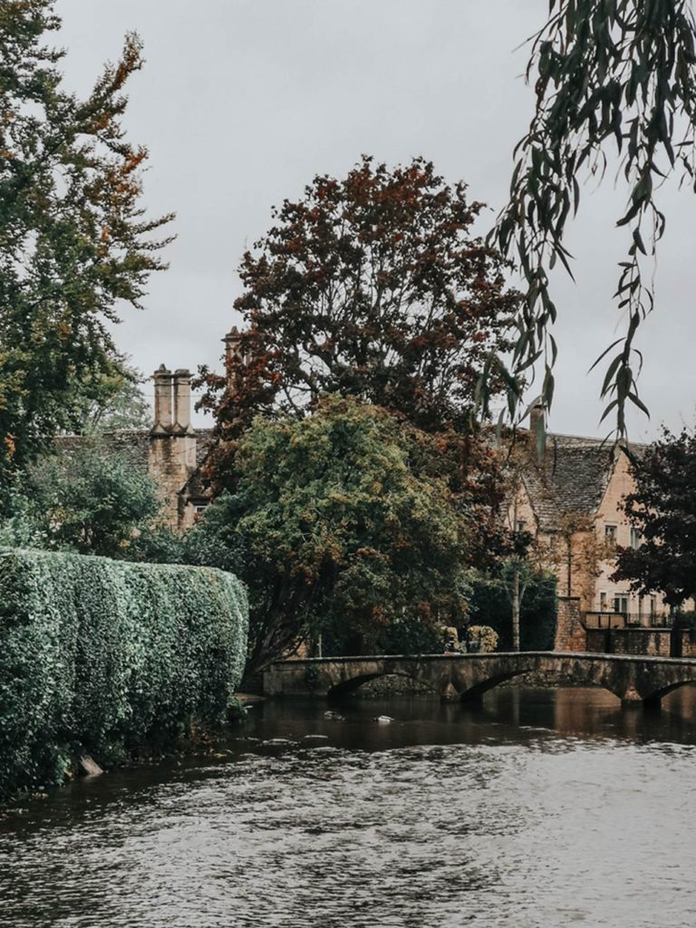 Views along the River Windrush from a bridge.