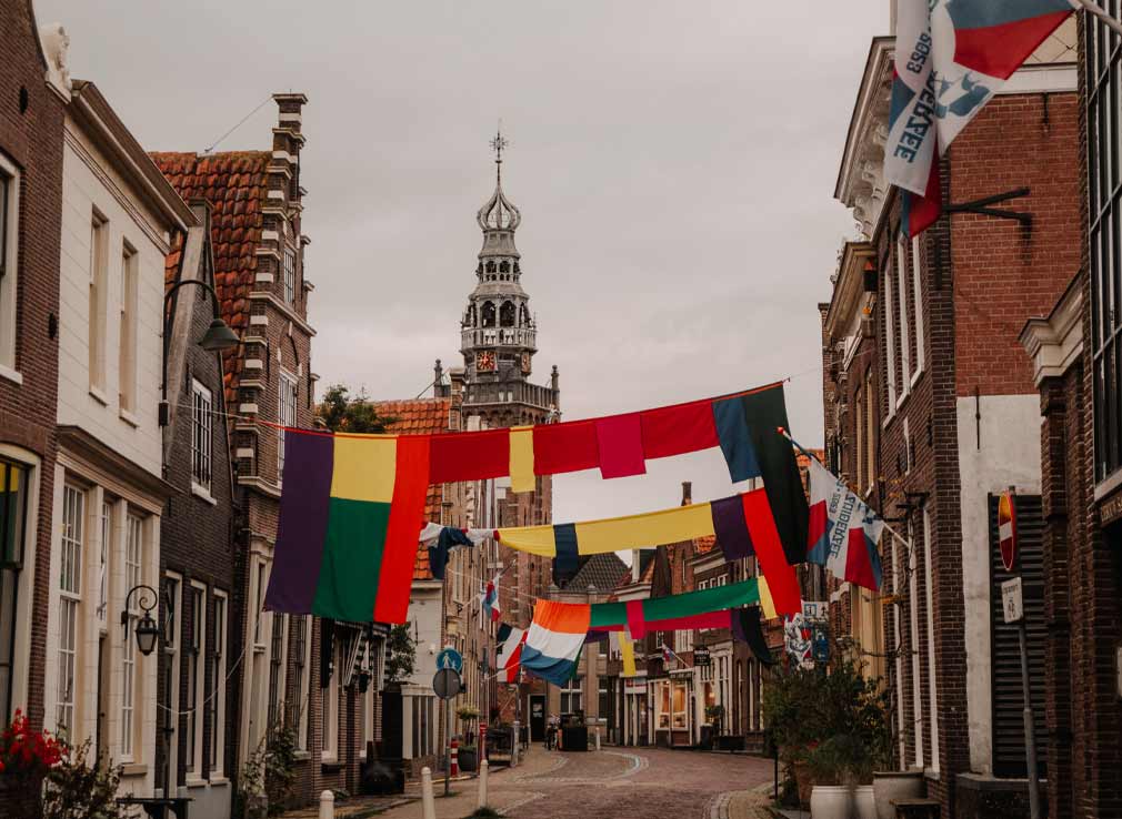 colourful-flags-on-display-in-monnickendam-in-the-netherlands