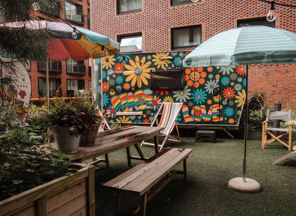 The Flower Power camper van at Camper City