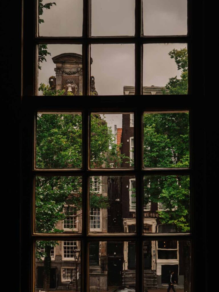 Views of Amsterdam on a cloudy day.